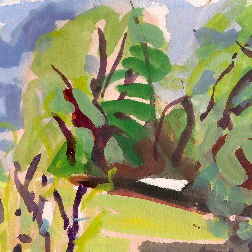 a photograph of a gouache painting title 'Sloe View A' by artist Catherine Coulson © 2018 Catherine Coulson