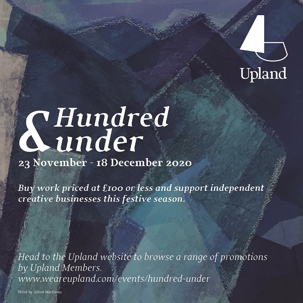 a graphic advert for one hundred and under Upland