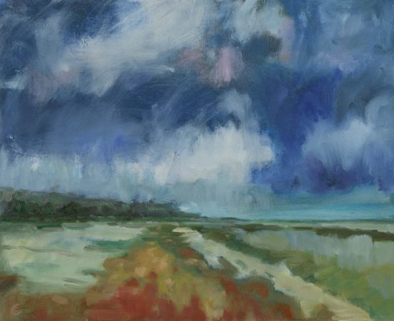 a photograph of an oil painting title 'Colvend Coast' by artist Catherine Coulson © 2018 Catherine Coulson